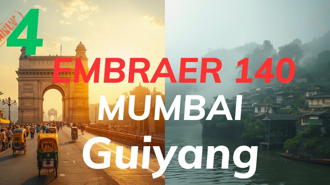 EMBRAER 140 / MUMBAI (BOM) - GUIYANG (KWE) FULL FLIGHT / AIRLINES COMMANDER