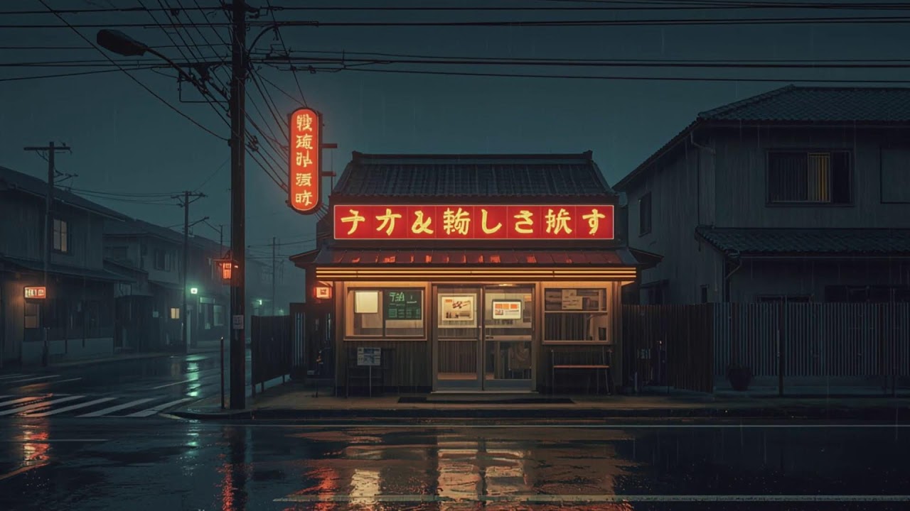 Cozy Rainy Street Japan | Lofi Chillhop Mix