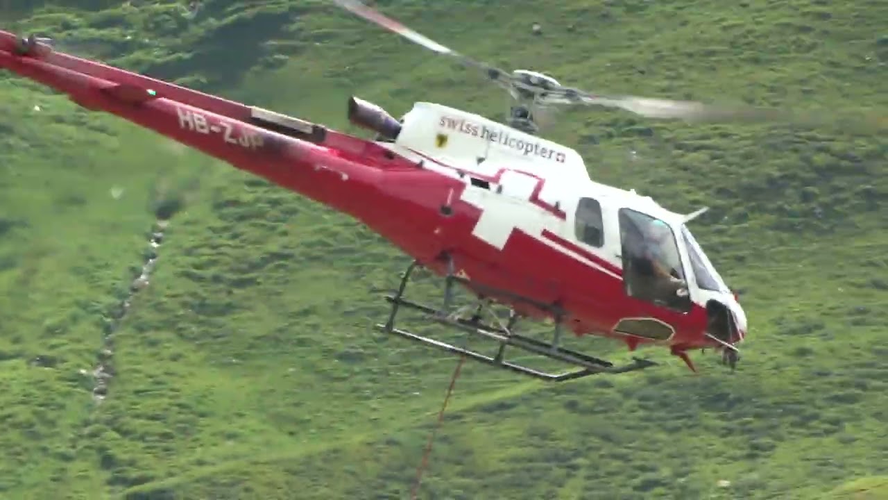 Schweiz hauptverkehrsmittel in den bergen  As350 ecuroil swiss helicopter Ag 