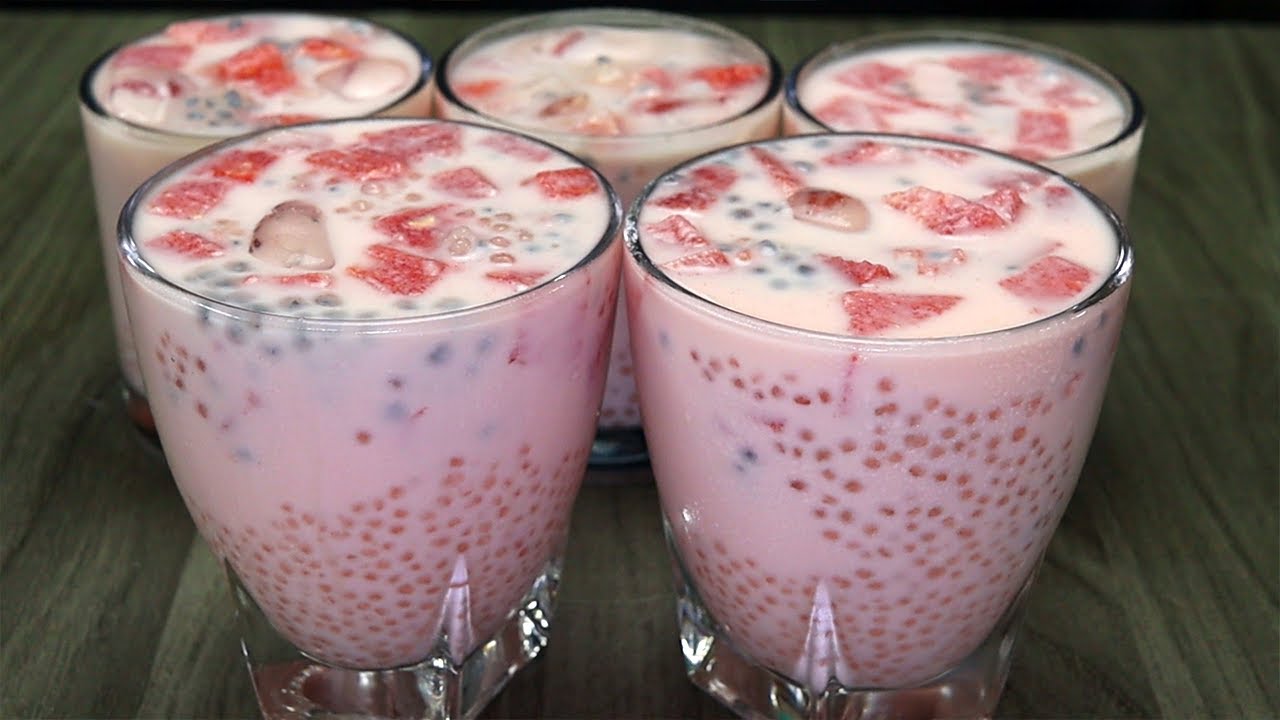 Sabudana Watermelon Drink | ইফতারে বানিয়ে ফেলুন দারুন মজার সাবুদানা তোকমা তরমুজের শরবত। ইফতার রেসিপি
