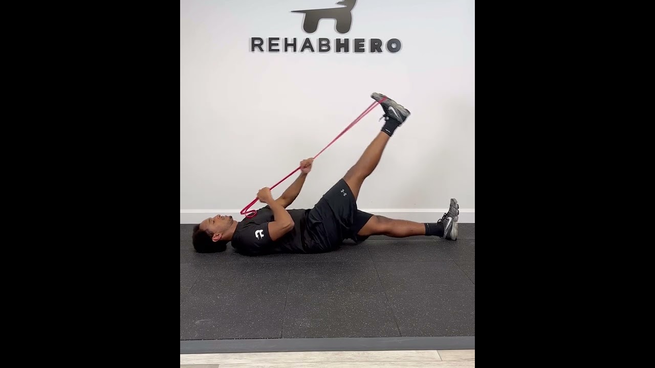 Band Assisted Straight Leg Raise - hamstring Stretch exercise