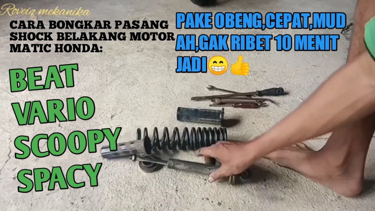 Cara bongkar pasang per sekok belakang honda BEAT dengan obeng