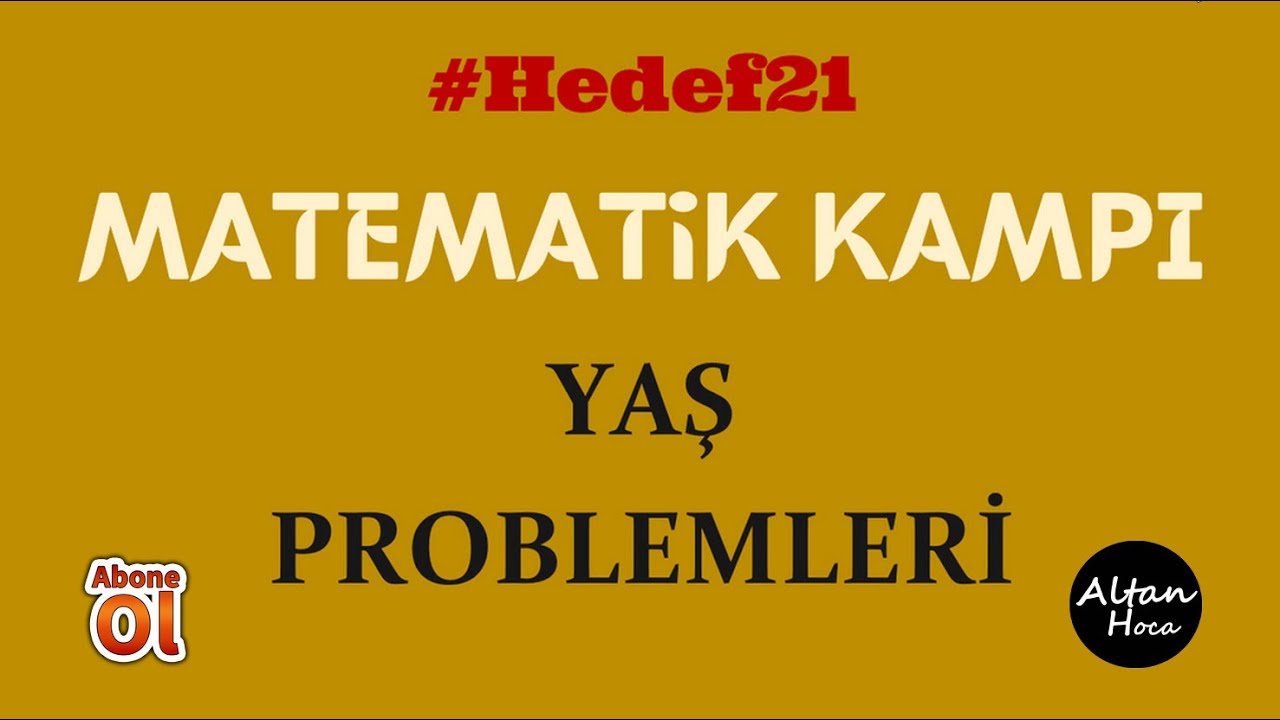 KPSS-DGS-ALES│Yaş Problemleri│2021 Konu Anlatımları
