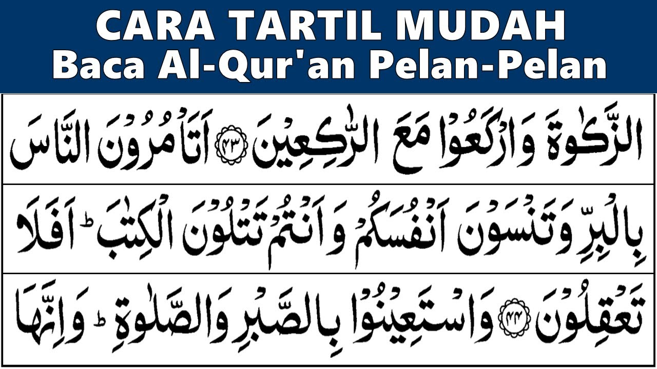 BELAJAR NGAJI QURAN SURAH AL-BAQARAH 41-60 PELAN-PELAN TARTIL