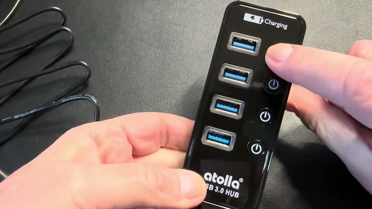 USB 3.0-хаб Atolla с 4 портами для передачи данных, 1 портом для интеллектуальной зарядки и отдел...