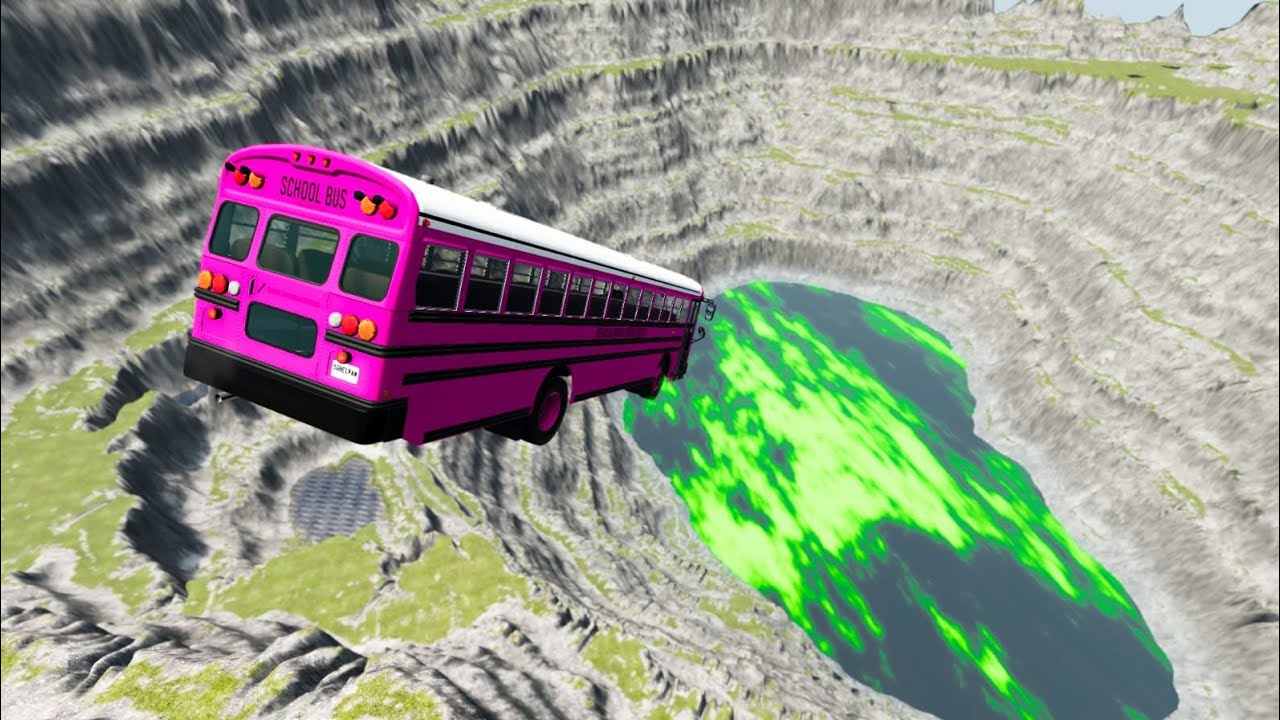 BeamNG.drive - Leap Of Death Car Jumps & Falls Into Red water
