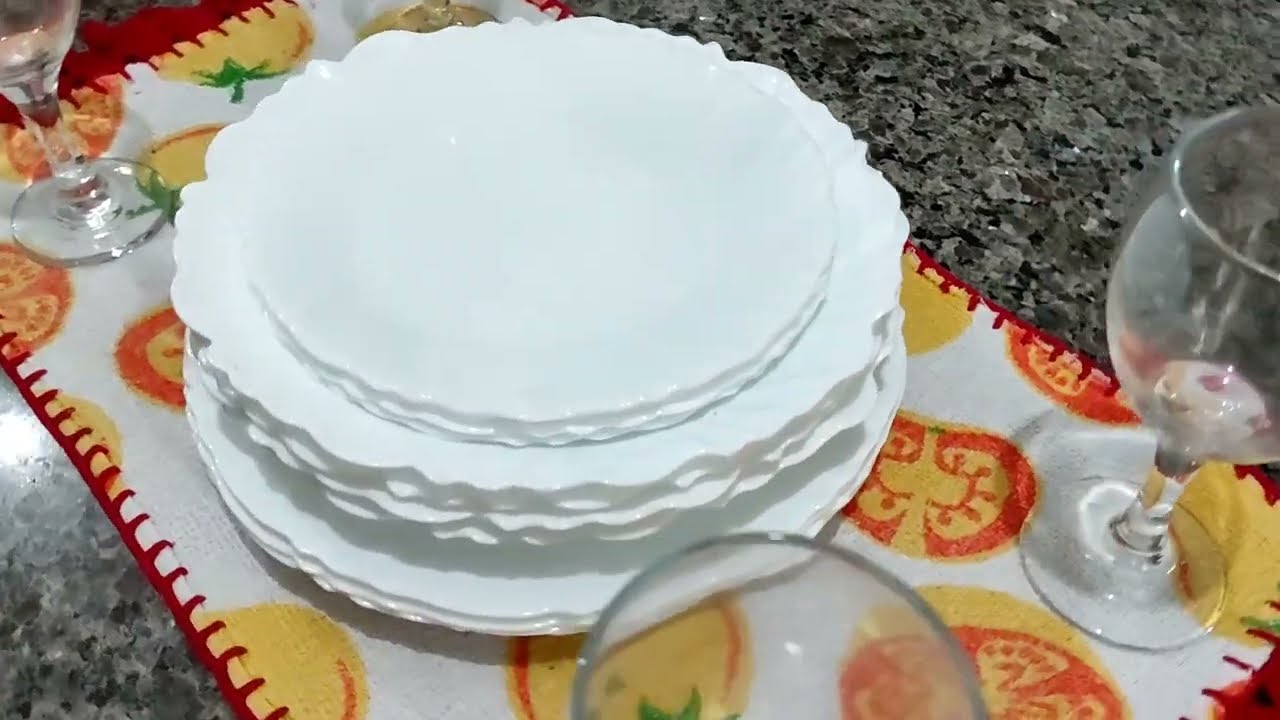 Unboxing do Aparelho de Jantar com Taça 16 Peças Duralex - Redondo Branco Pétala OPALINE COMPRINHAS