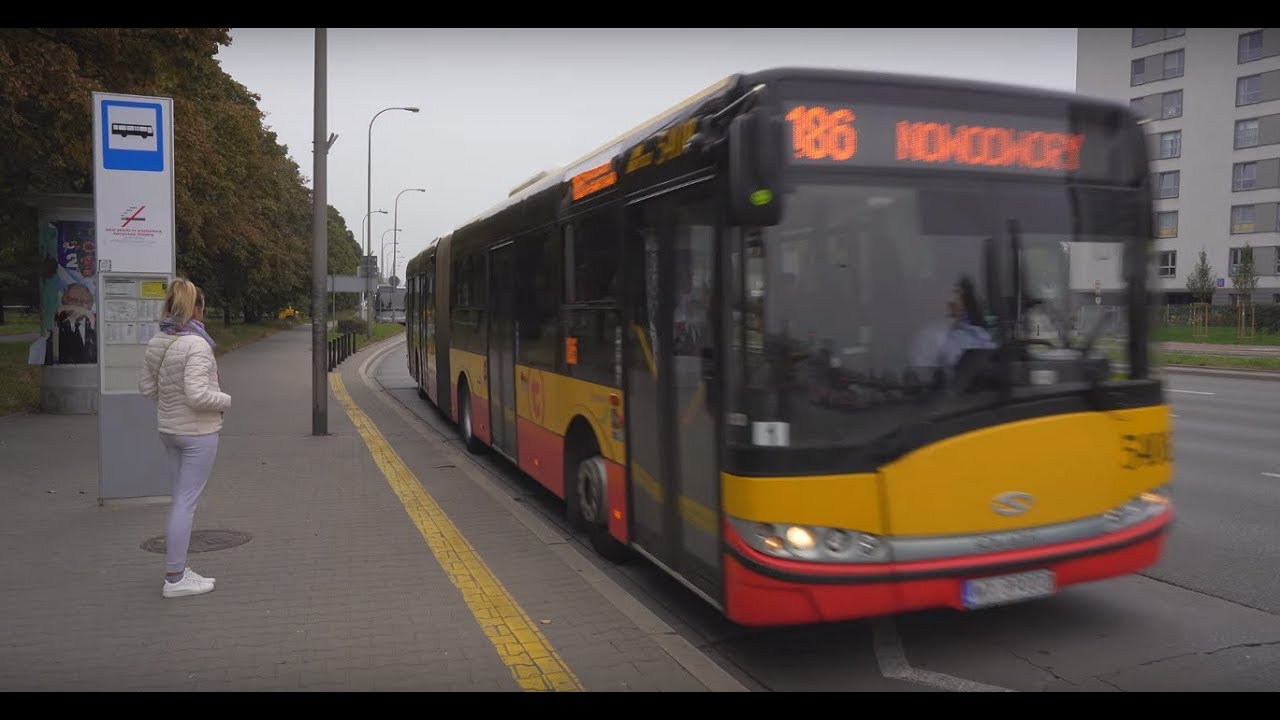 Poland, Warsaw, bus 186 ride from Rondo Zesłańców Syberyjskich 04 to gen.Maczka 03