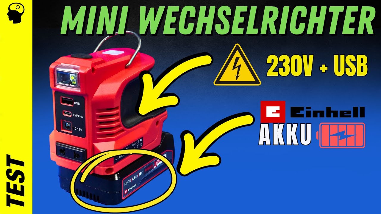 Netzspannung aus dem Einhell Akku (Dritthersteller! Kein Einhell Gerät!)!