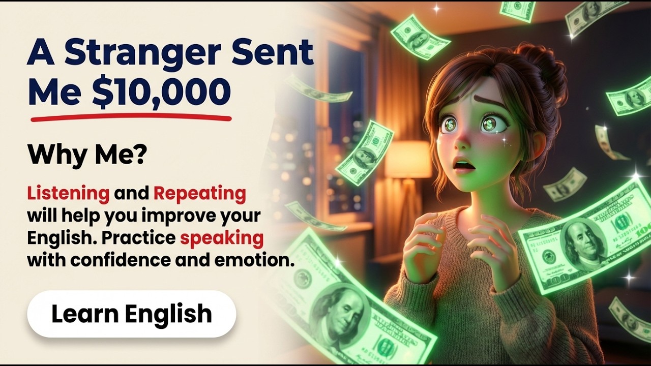 😱 A Stranger Sent Me $10,000… But Why? | Shadowing English Story (B1–B2)