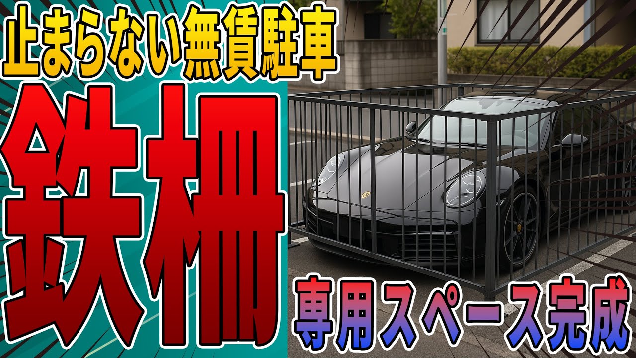 【無断駐車へ仕返し】0円で停め続ける車に鉄柵で専用スペース作ってあげた