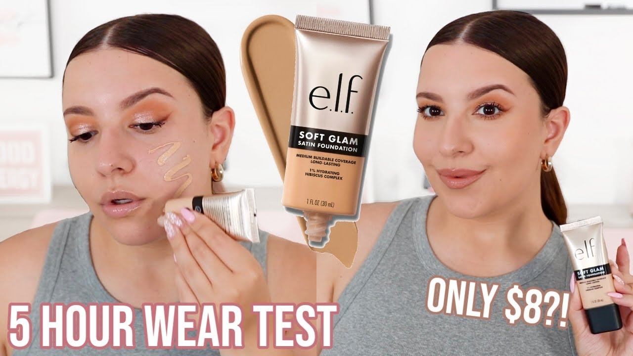 *NEW* $8 E.L.F. Soft Glam Satin Foundation: First Impression + 5 Hour Wear Test | Jackie Ann