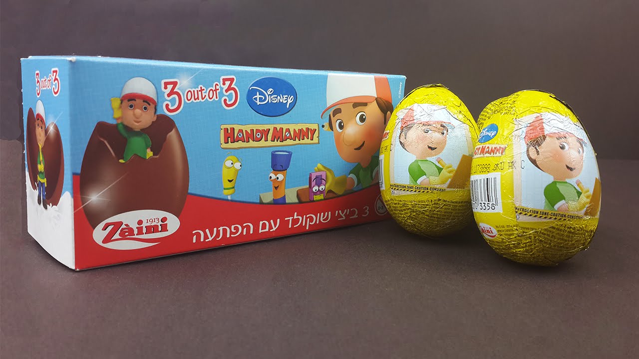 Handy Manny Surprise Eggs Unboxing - Chocolate Surprise Eggs Unboxing