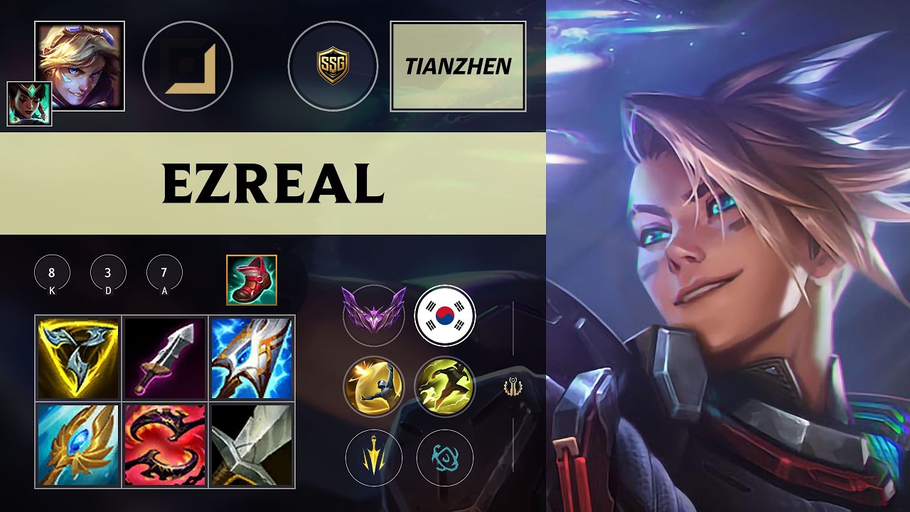 (SSG Tianzhen) Ezreal ADC vs Jhin - KR Master Patch 26.10