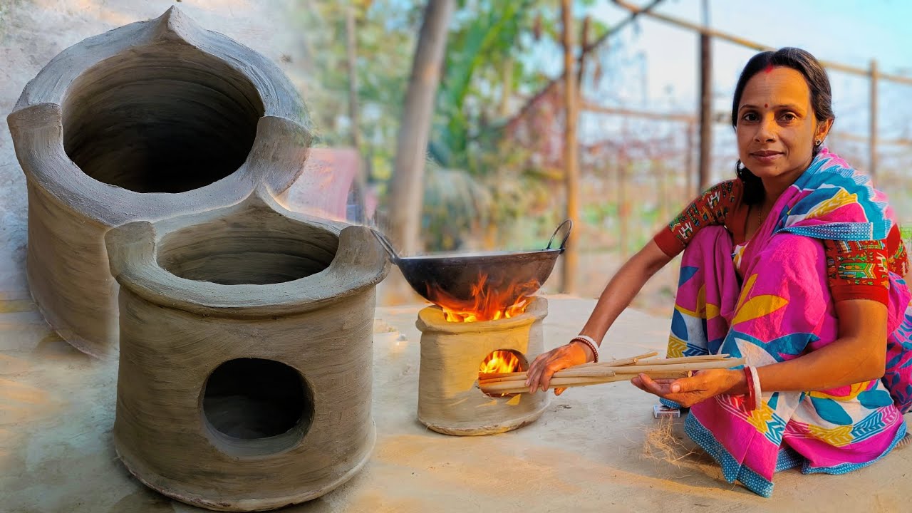 ঝটপট তৈরি করা যাবে এই মাটির উনান|Primitive Portable Mud Oven|Matir unun|Mud oven making