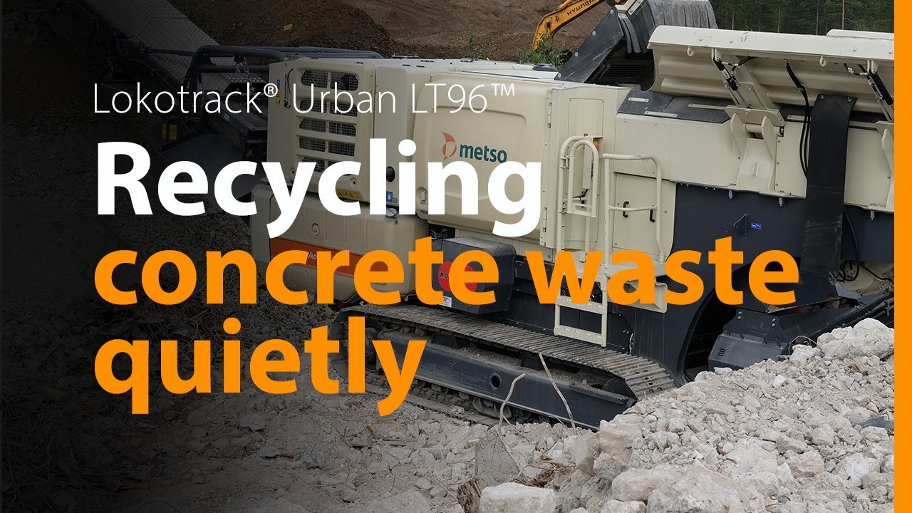 Lokotrack® Urban LT96™ Recycling concrete waste quietly by Purkumerkki Oy