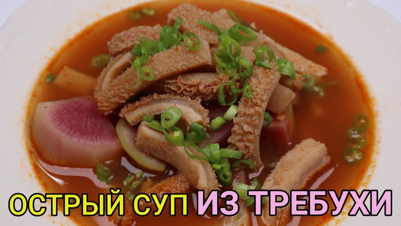 Острый Суп из Требухи (Говяжьего Желудка) Рецепт Spicy Beef Tripe Soup Recipe 소내장탕 만들기