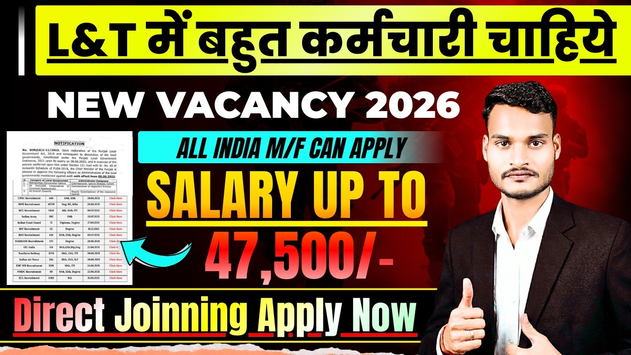Larsen & Toubro में निकली भर्ती ⚡| L&T New Recruitment 2026 | Private Company Jobs @StirelessZone