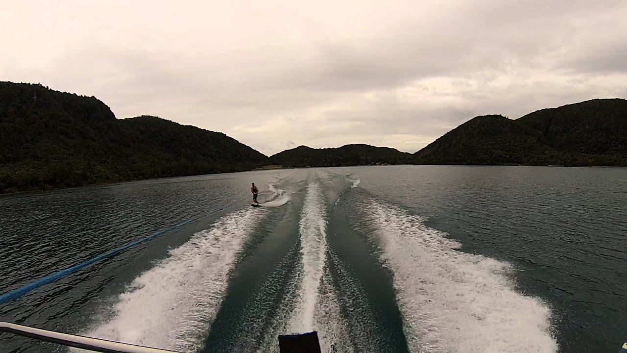 Wake boarding at blue lake rotorua behind a 2006 Bayliner 185Br 135hp and 550lbs ballast