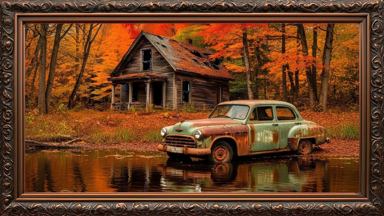 Retro Classic Car Wall Art on TV | Elegant Vintage Frame Display