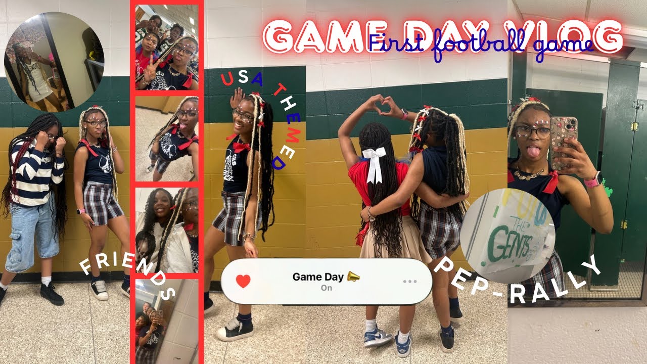 Game Day Vlog cheerleader edition✯USA theme,Pep-rally,First football game,performance|| Vaeh’s Diary