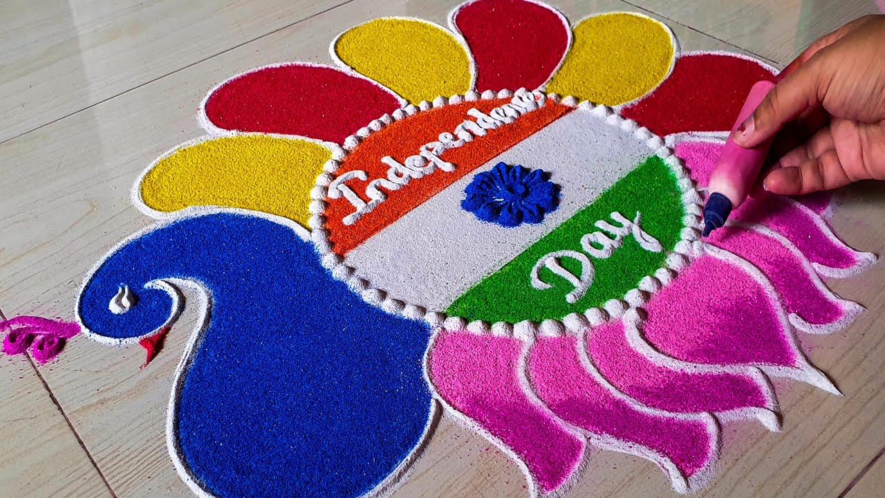 Independence Day Rangoli. 15 August Rangoli. Rangoli Designs For Independence Day. Rangoli Designs