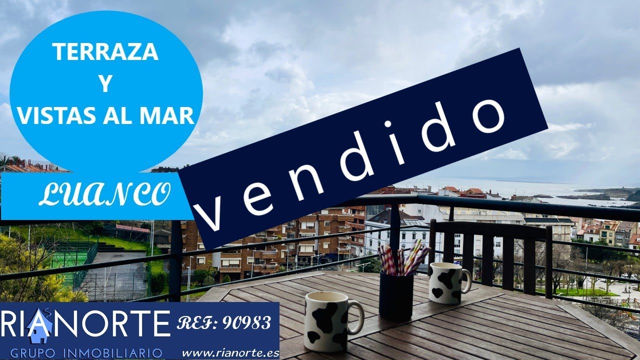 Fantástico piso en el centro de Luanco a 400 mts de la playa con terraza y vistas al mar. 230.000€