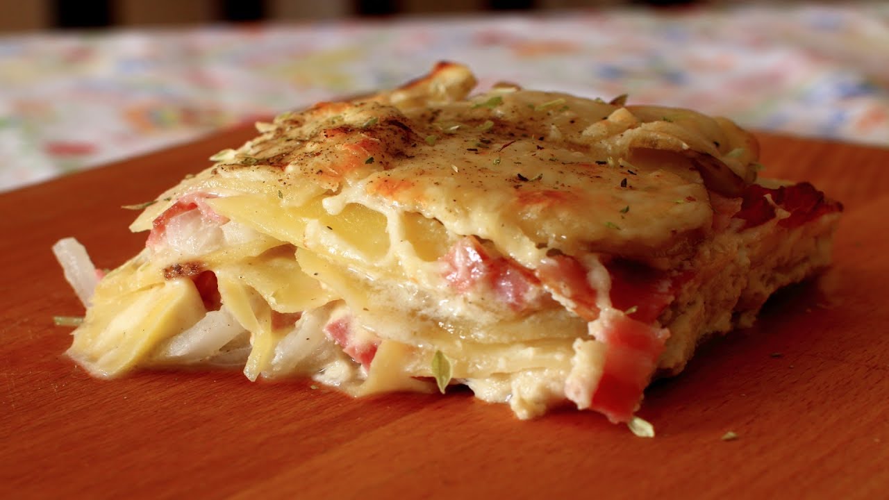 PATATAS GRATINADAS CON BACON Y QUESO 🥔 🥓