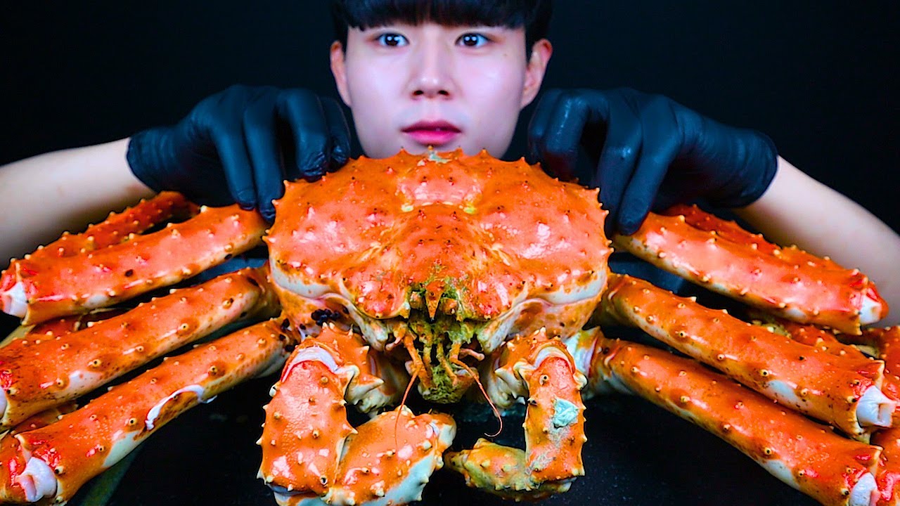 4KG!대왕 킹크랩 리얼사운드 먹방ASMR King crab mukbang 帝王蟹 キンクレプ ปูยักษ์ Cua huỳnh đế eating sounds