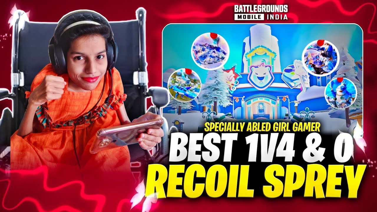 BEST 1V4 & 6X SPREY Fastest 3 Finger Specially Abled Girl Gamer | BGMI | @komalytshort 