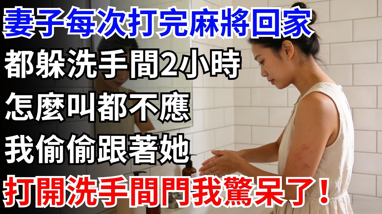 妻子每次打完麻將回家都躲進洗手間2小時，怎麼叫都不應，今天我偷偷跟著她，打開洗手間門我驚呆了！#奇聞#故事