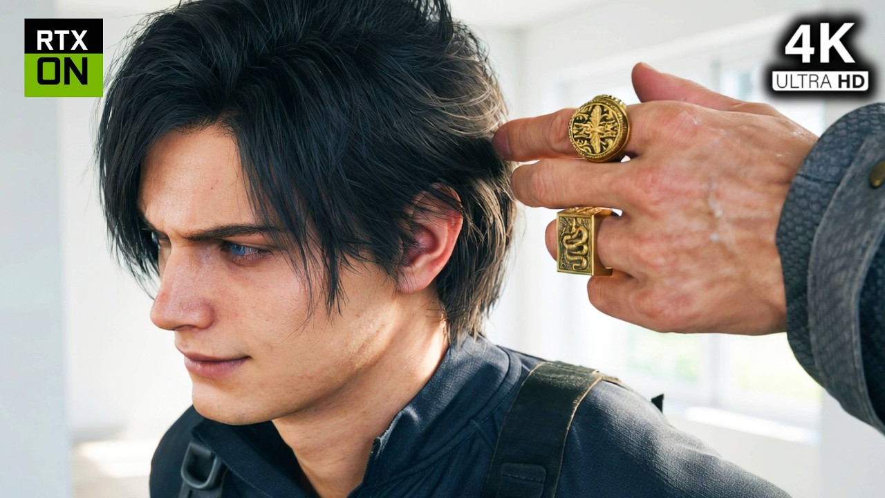 Beautiful Young Black Hair Leon Meet His Evil Clone -  RE9 Ray Tracing +Reshade