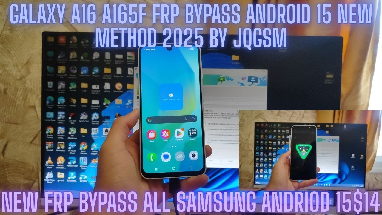 GALAXY A16 A165F FRP BYPASS ANDROID 15 XXU3 NEW METHOD 2025 BY JQGSM