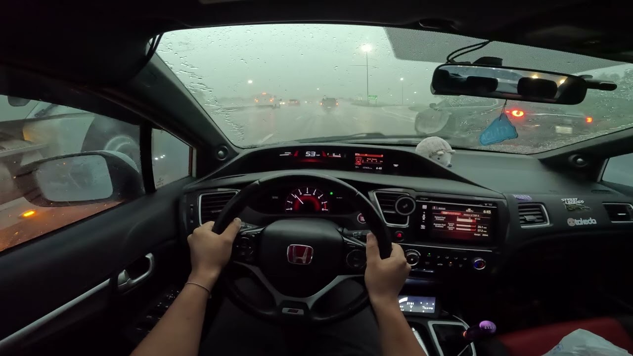 RAINING DRIVE TO WORK | POV | 9TH GEN SI