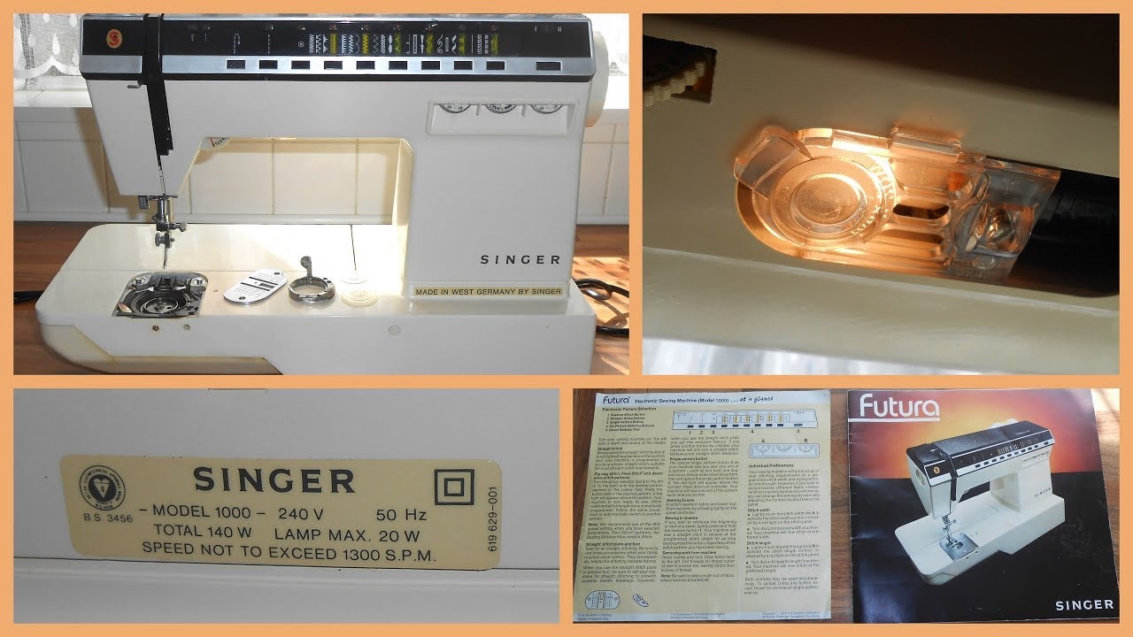 Singer Futura 1000 Embroidery Electric Sewing Machine Solid State Fully Working