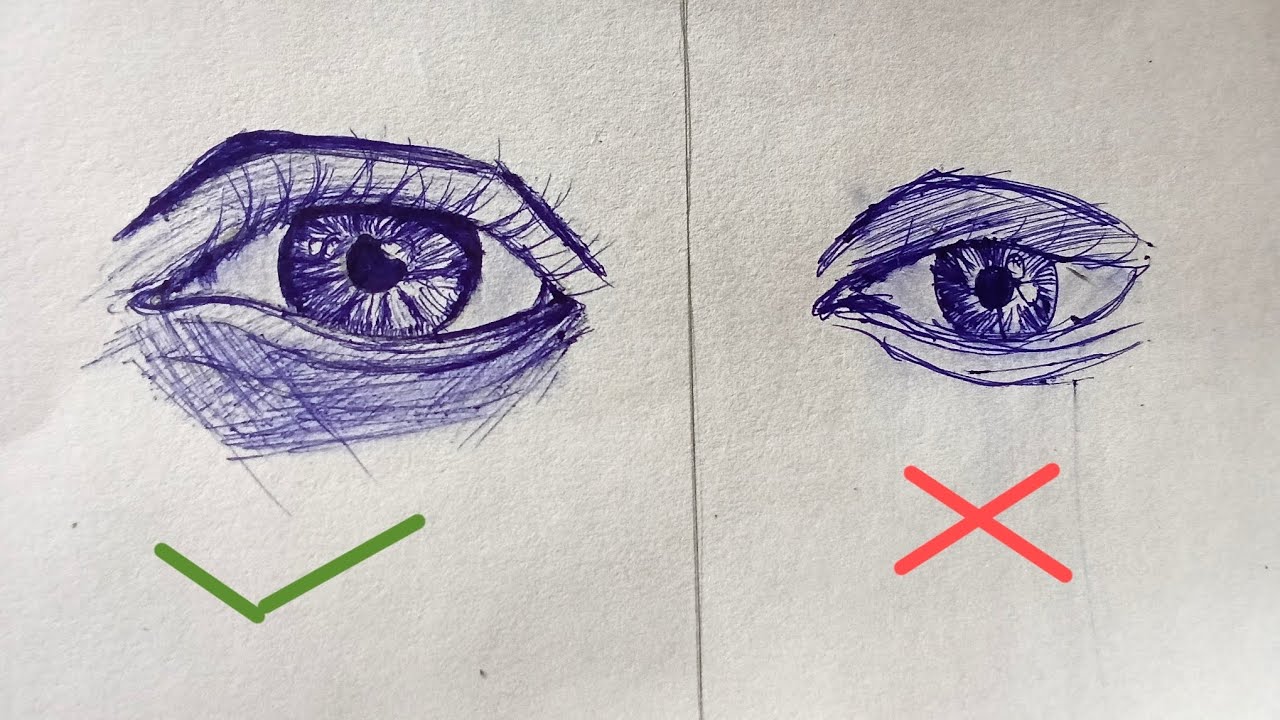 How to draw realistic eyes step by step 👁️