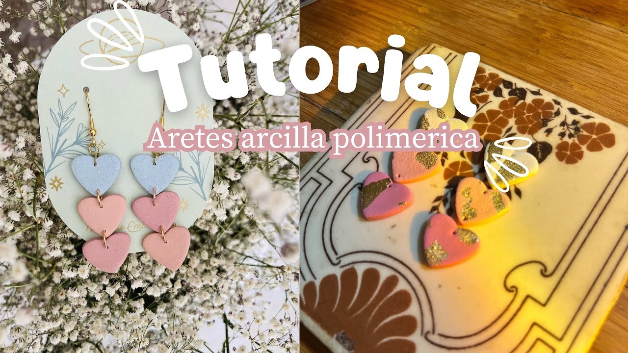 Aprende a hacer aretes de arcilla polimerica desde cero. PARTE 1 💖Amasar￼|Cortar|Texturizar. 👩🏻‍🎨