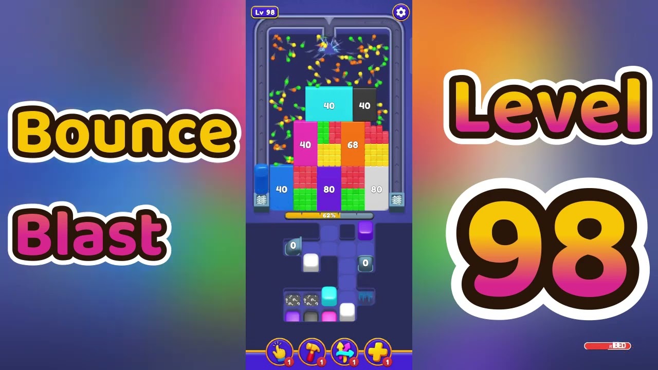 Bounce Blast Level 98 Walkthrough 🧩💥 | Satisfying Bounce Puzzle Game | Mini Boss