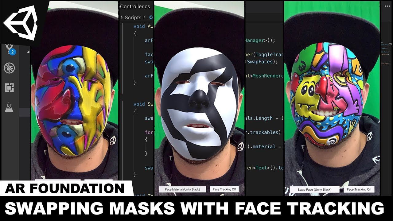 Unity3d AR Foundation - Adding Face Masks with AR Face Tracking And Turning Face Tracking On and Off
