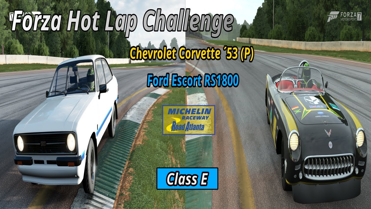 Ford Escort RS1800 vs Chevrolet Corvette ´53 (P) Road Atlanta HLC !!
