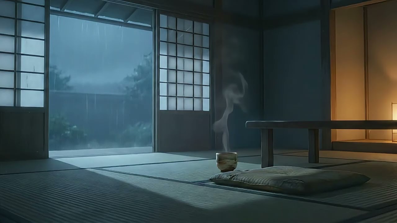 Soft Rain Ambience 🌙 Minimal Lo-Fi for Focus | Tatami Room
