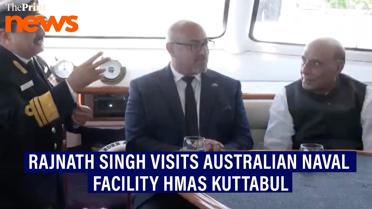 Rajnath Singh visits HMAS Kuttabul in Sydney, takes water tour of Fleet Base East