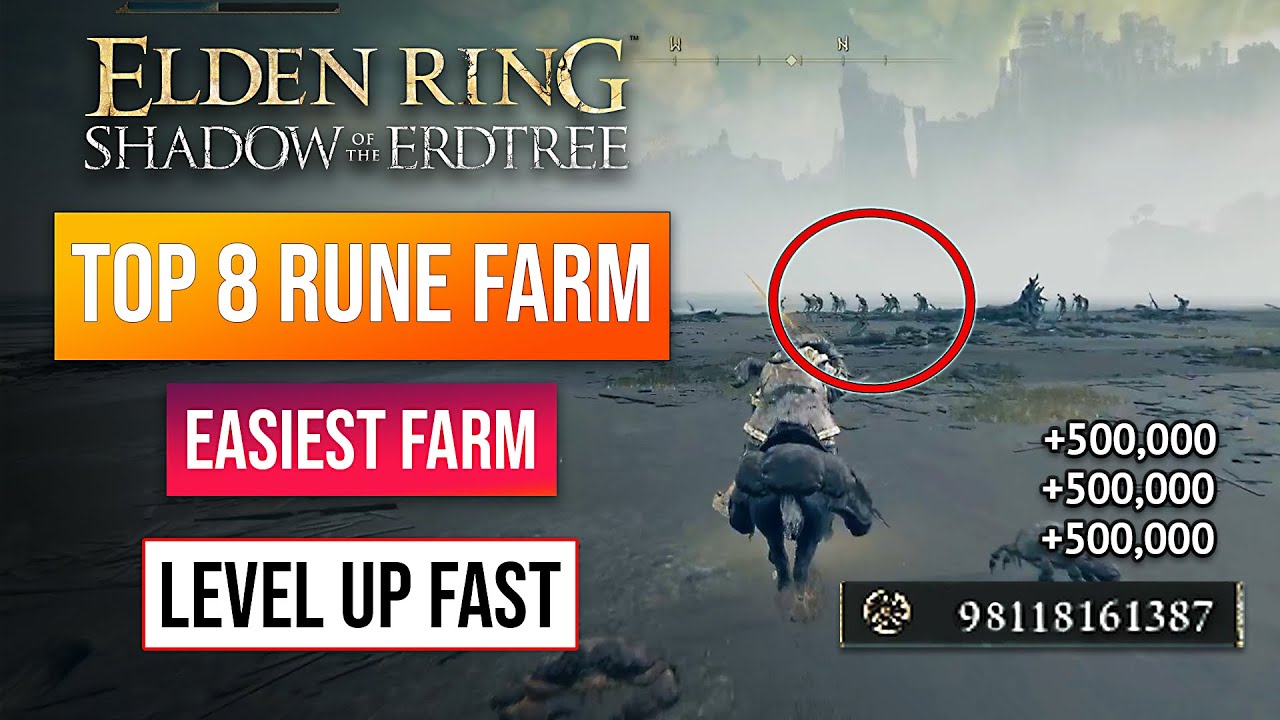 Elden Ring Rune Farm | Top 8 Easiest Rune Farm | 500K Runes Per Minute!