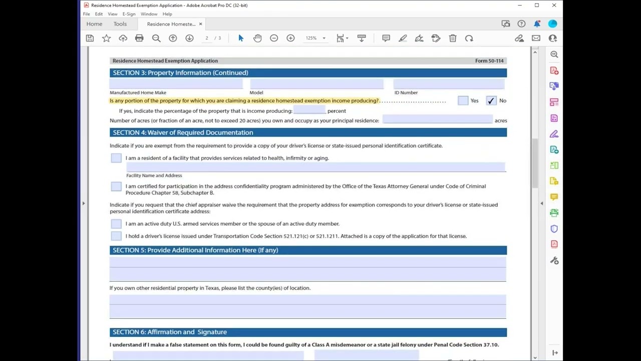 HECHO! How to Fill out Texas Homestead Exemption 2022 - updated 2024