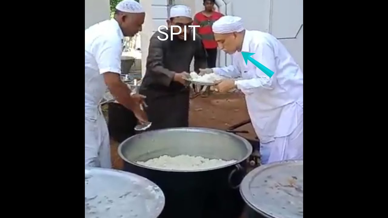 Halal - Spit and chanting by Muslim priest in food for making as Halal food.