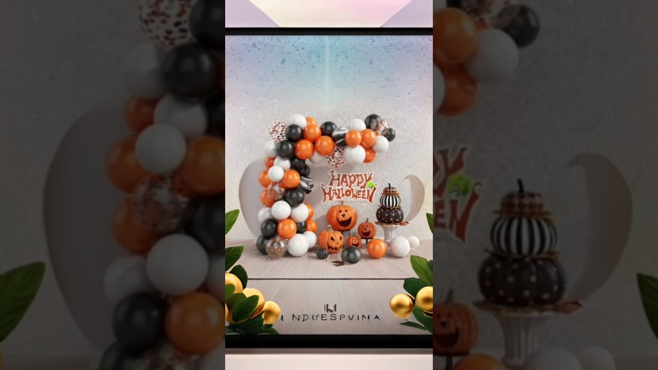 DIY | Halloween balloon garland design 🎃🎈 #balloon #halloween  #summershorts #halloween2023