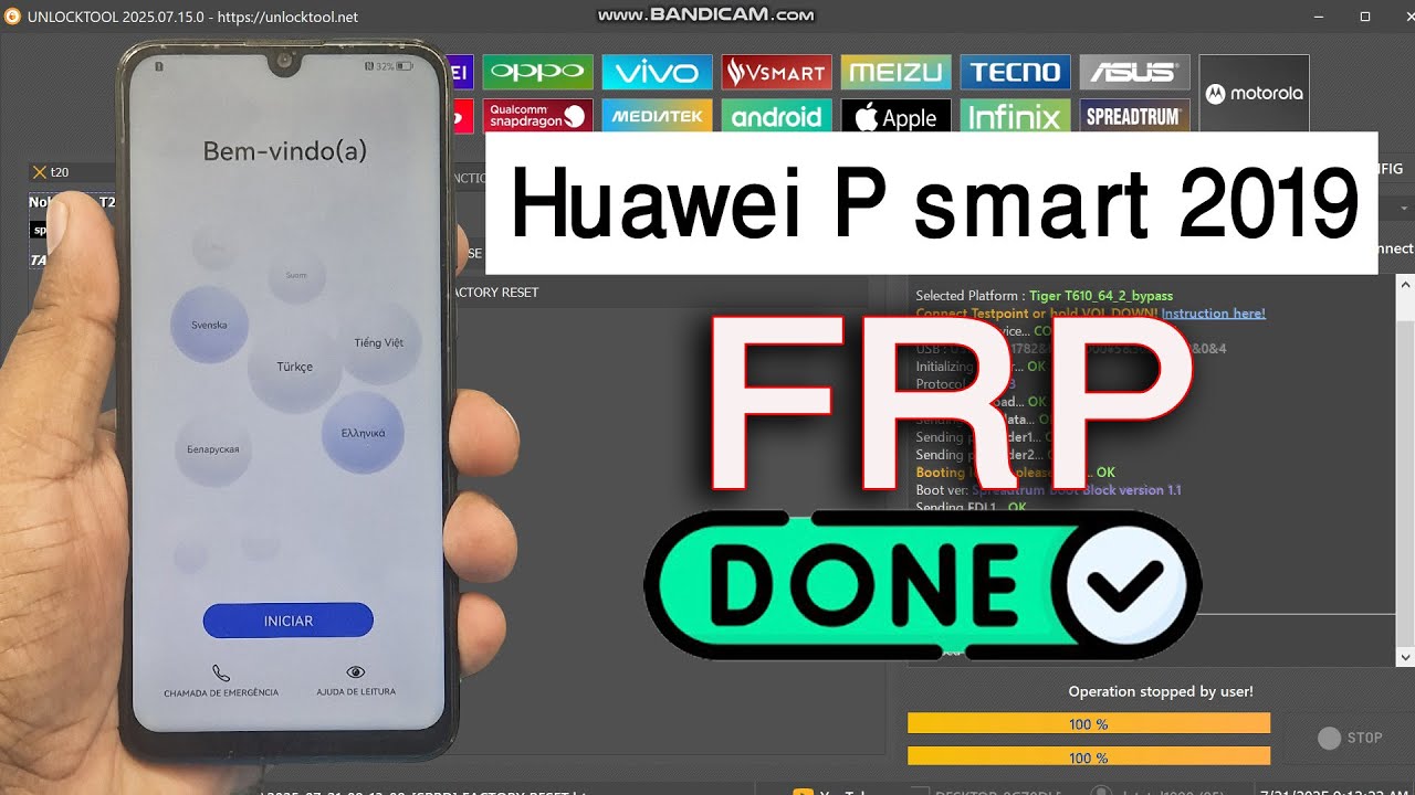 Huawei P smart 2019 POT LX1 FRP Bypass Unlock Tool Via Test point