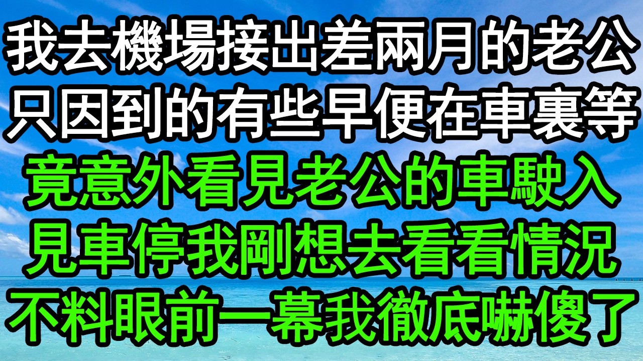 我去機場接出差兩月的老公，只因到的有些早便在車裏等，竟意外看見老公的車駛入，見車停我剛想去看看情況，不料眼前一幕我徹底嚇傻了#深夜淺讀 #為人處世 #生活經驗 #情感故事