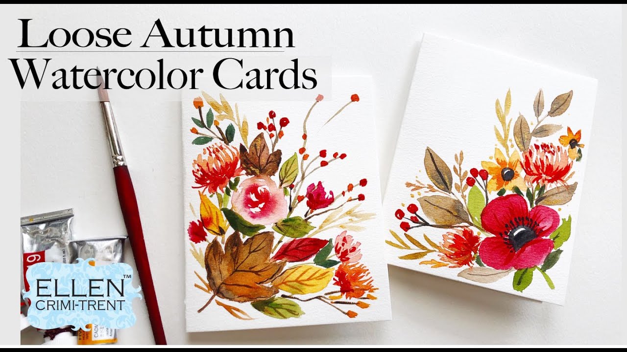 Loose Autumn Floral Watercolor Cards- step by step Tutorial
