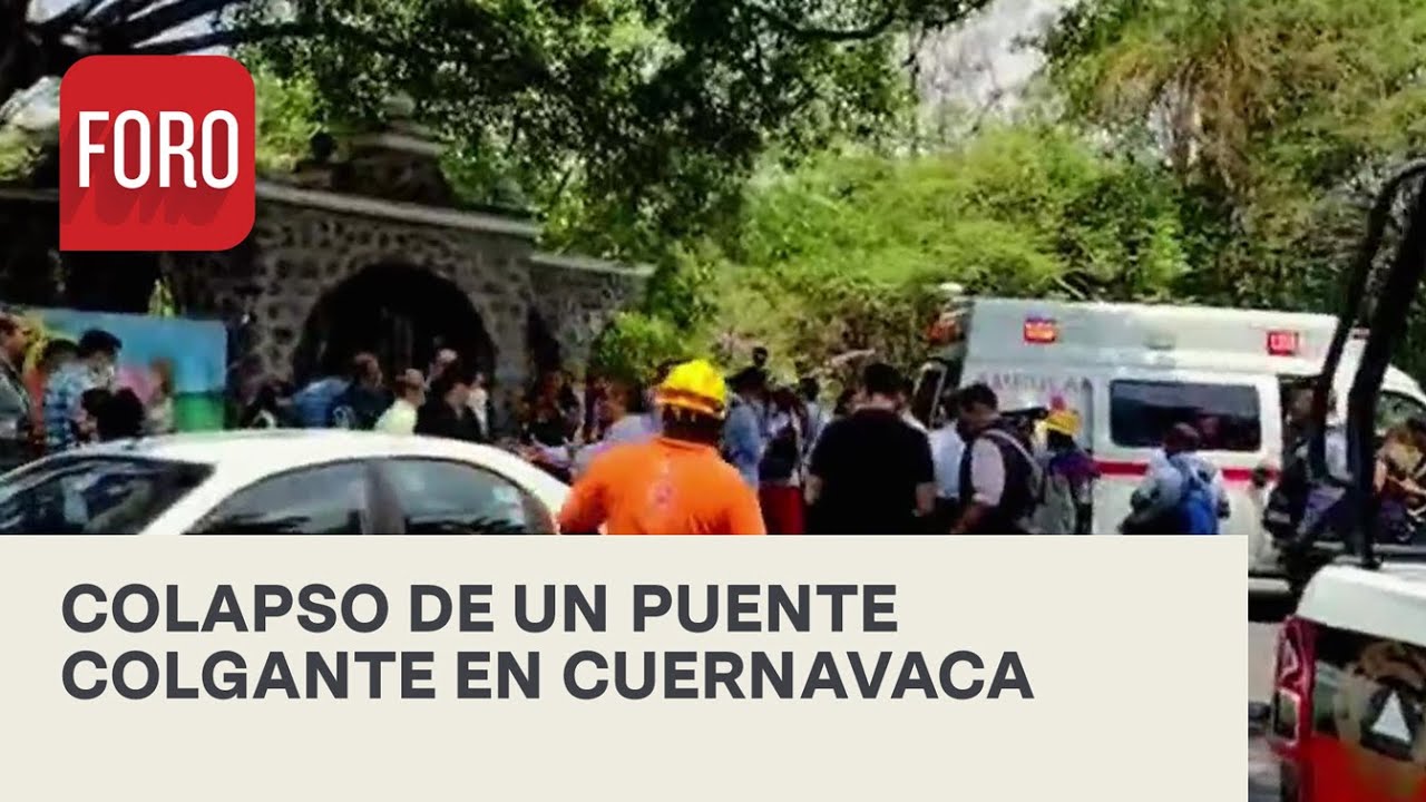 Colapso de puente colgante en Cuernavaca deja varios lesionados